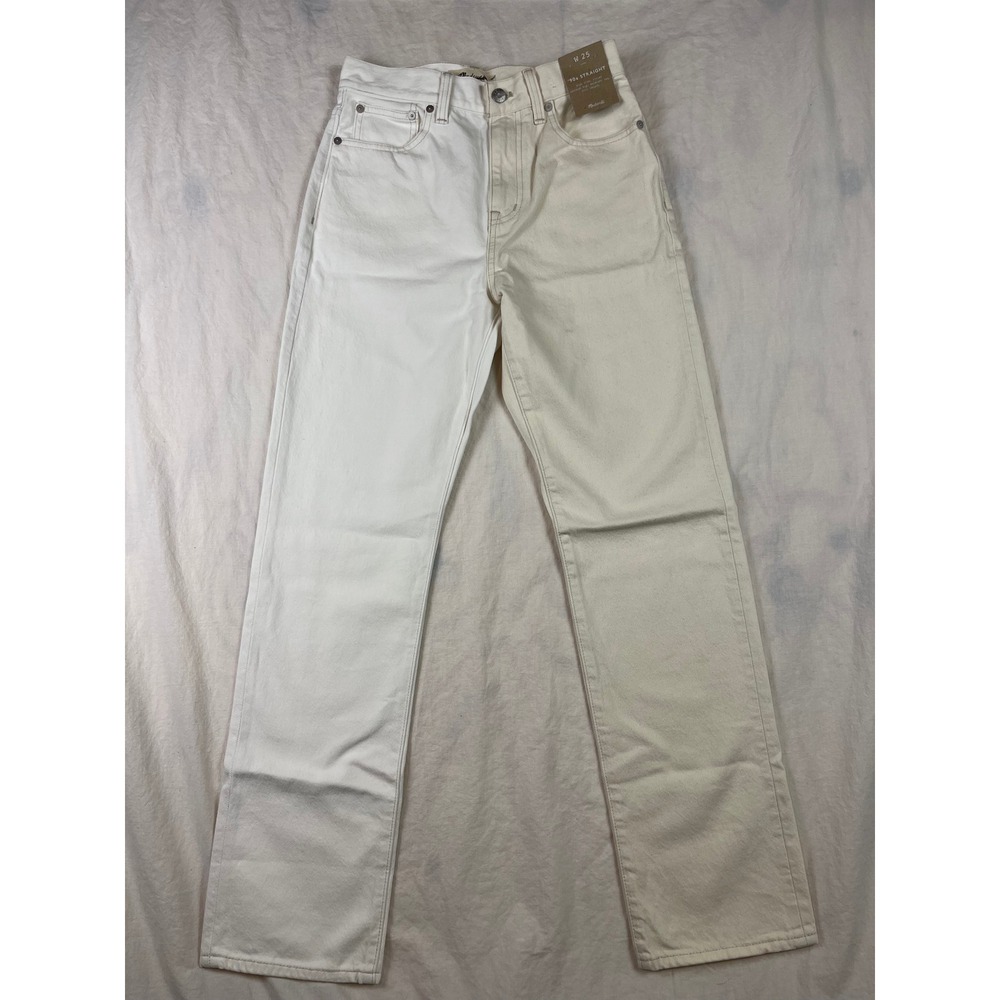 Madewell 90s Straight Leg Jeans Two Tone‎ Colorblock White Cream W25 NEW